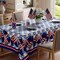 Blue White Plaid Footballs Stars America Patriotic 4th of July Memorial Day Independence Day Tablecloth Rectangle Washable Table Covers for Home Party Decorations 60x84 Inch